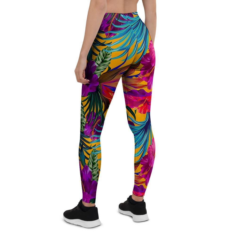 Tropical Hibiscus Flower Hawaiian Print Women's Leggings-grizzshop