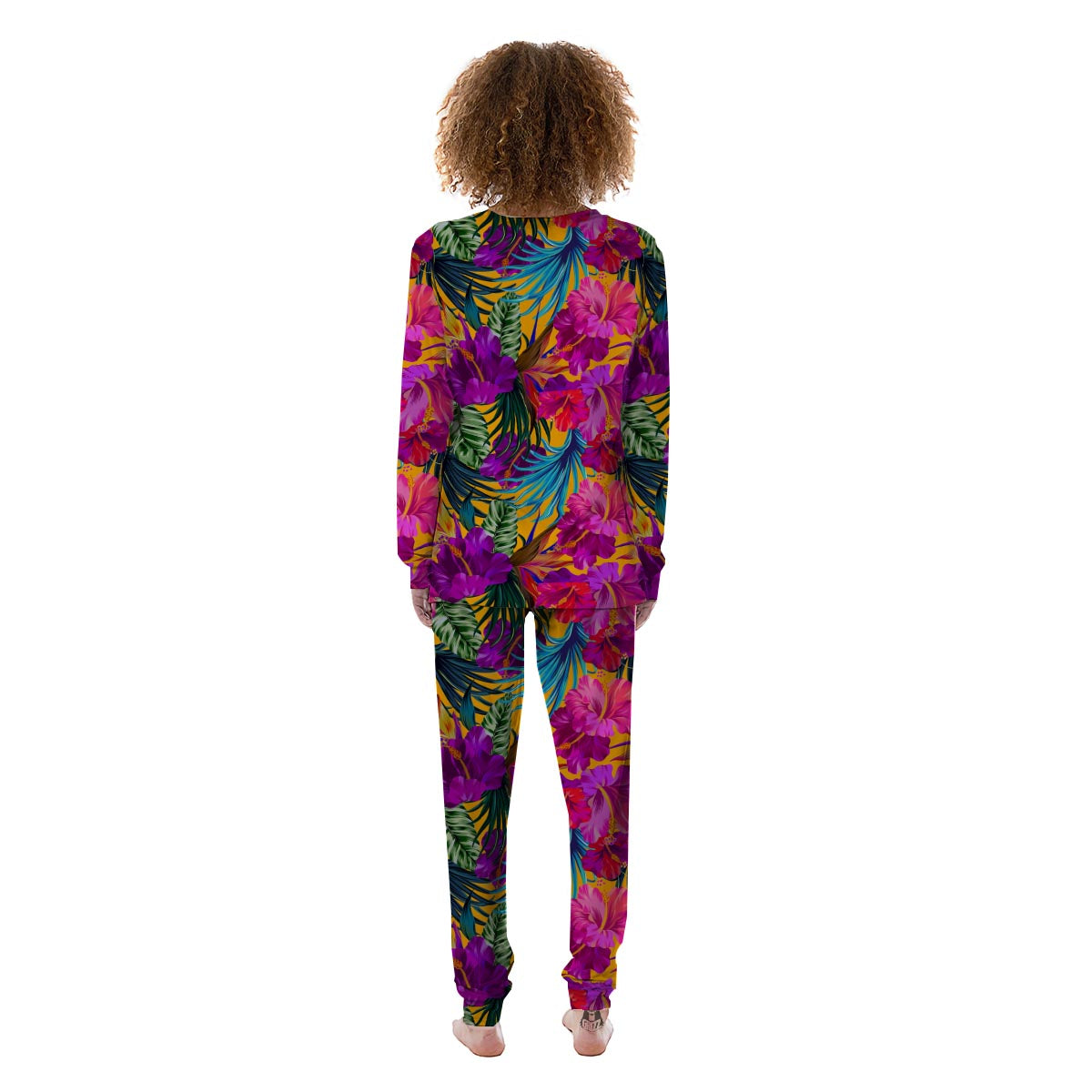 Tropical Hibiscus Flower Hawaiian Print Women's Pajamas-grizzshop