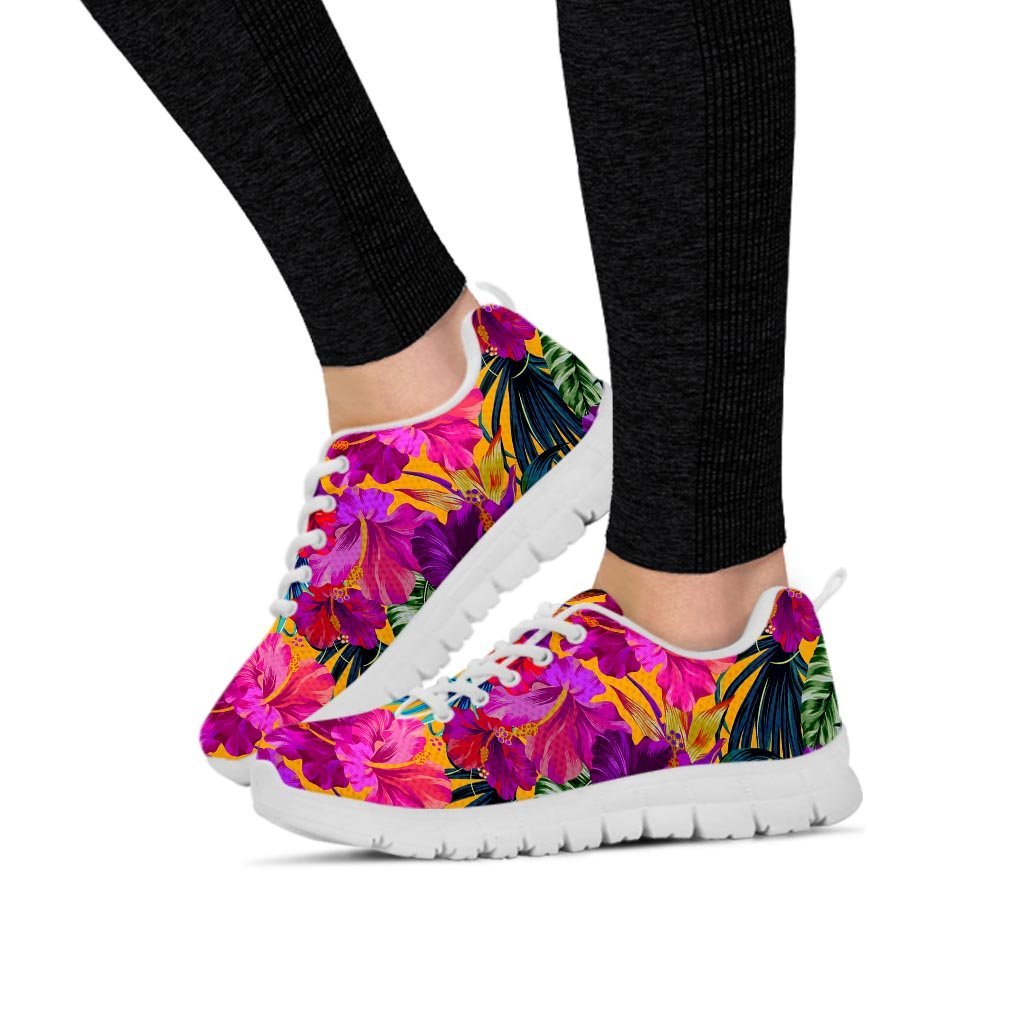 Tropical Hibiscus Flower Hawaiian Print Women's Sneakers-grizzshop