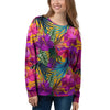 Tropical Hibiscus Flower Hawaiian Print Women's Sweatshirt-grizzshop