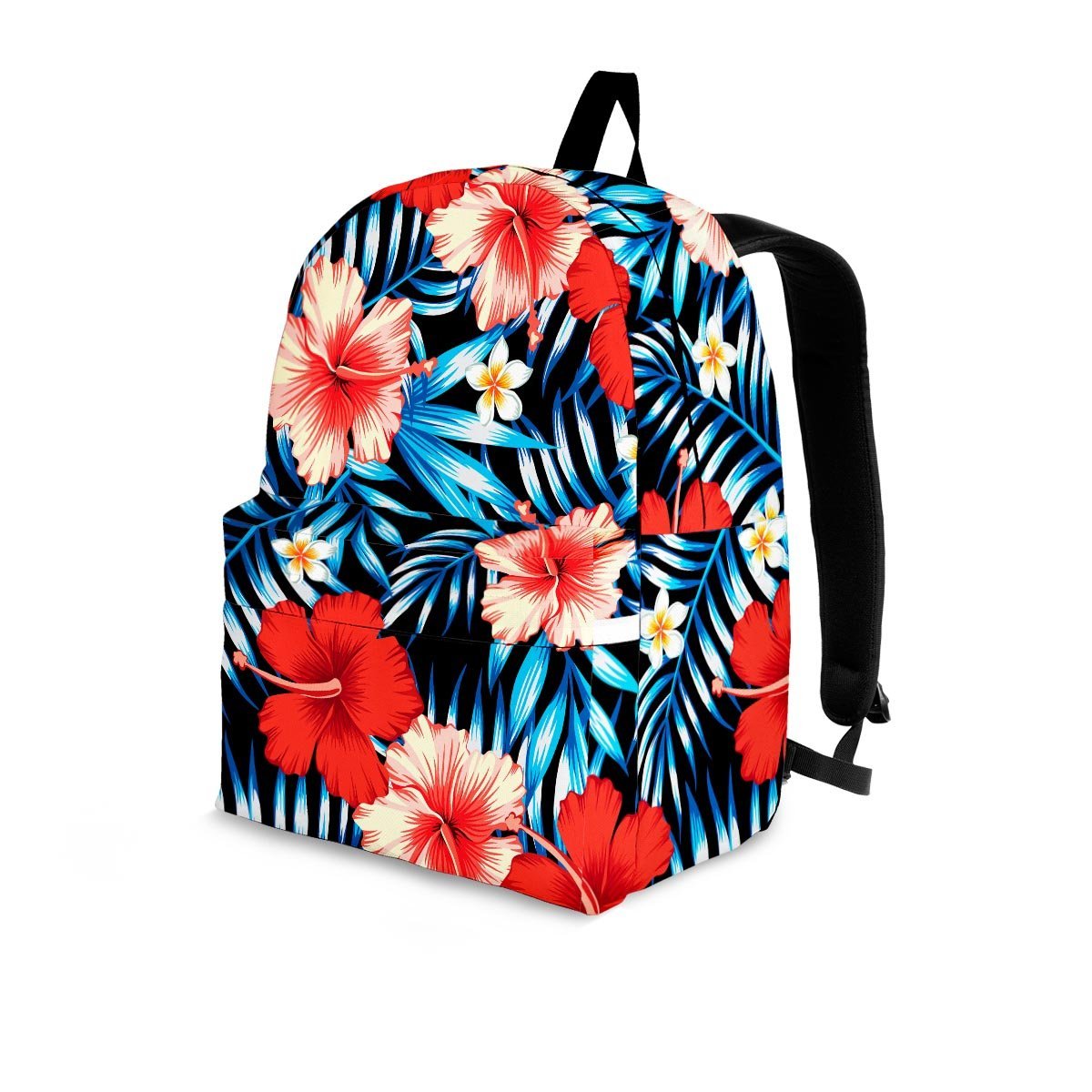 Tropical Hibiscus Flower Print Backpack-grizzshop