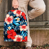 Tropical Hibiscus Flower Print Backpack-grizzshop