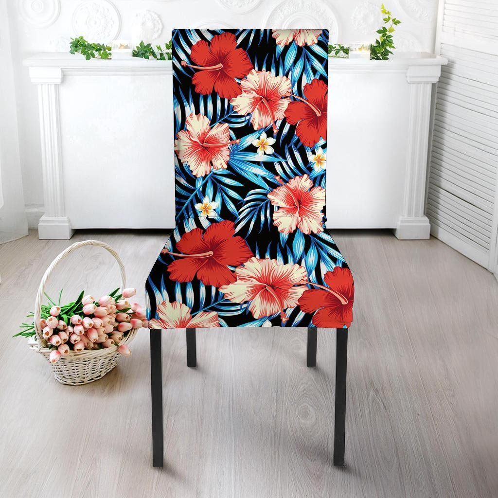 Tropical Hibiscus Flower Print Chair Cover-grizzshop
