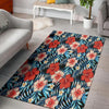 Tropical Hibiscus Flower Print Floor Mat-grizzshop