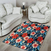 Tropical Hibiscus Flower Print Floor Mat-grizzshop