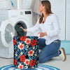 Tropical Hibiscus Flower Print Laundry Basket-grizzshop