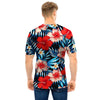 Tropical Hibiscus Flower Print Men T Shirt-grizzshop