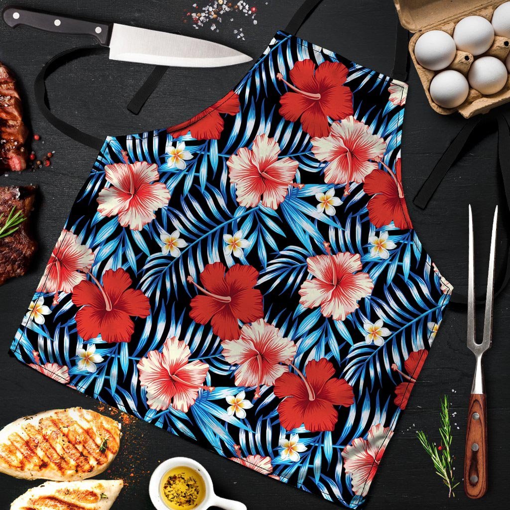 Tropical Hibiscus Flower Print Men's Apron-grizzshop