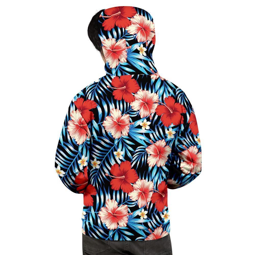 Tropical Hibiscus Flower Print Men's Hoodie-grizzshop