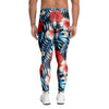 Tropical Hibiscus Flower Print Men's Leggings-grizzshop