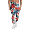 Tropical Hibiscus Flower Print Men's Leggings-grizzshop