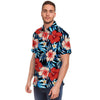 Tropical Hibiscus Flower Print Men's Short Sleeve Shirt-grizzshop