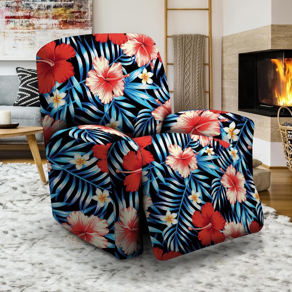 Tropical Hibiscus Flower Print Recliner Cover-grizzshop