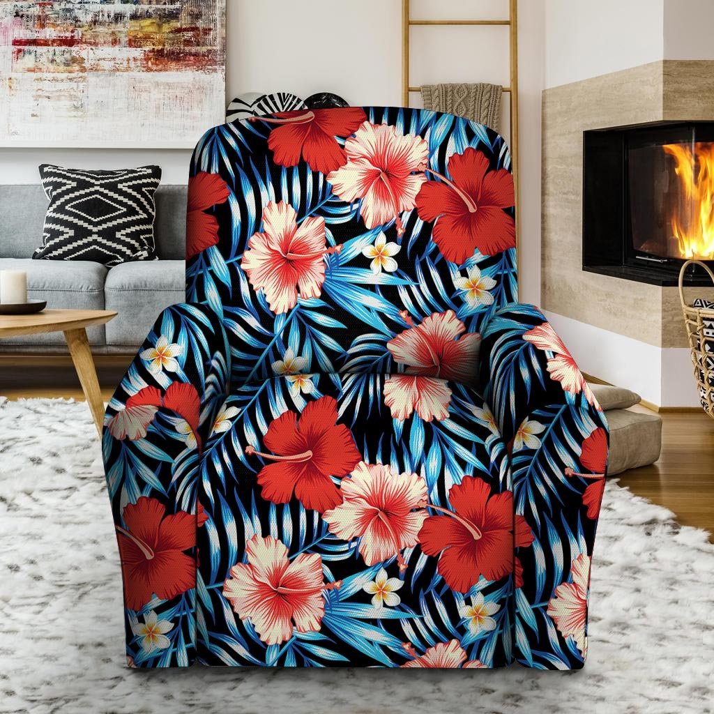 Tropical Hibiscus Flower Print Recliner Cover-grizzshop