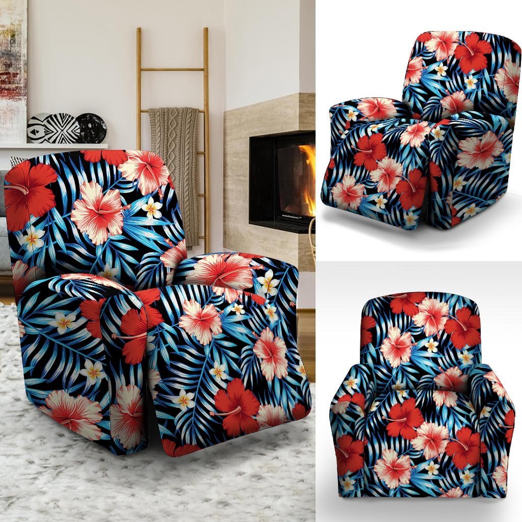 Tropical Hibiscus Flower Print Recliner Cover-grizzshop