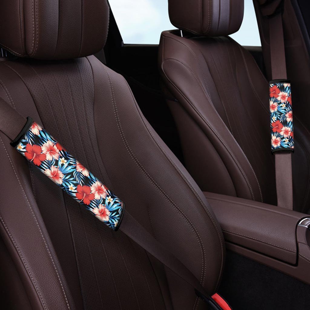 Tropical Hibiscus Flower Print Seat Belt Cover-grizzshop