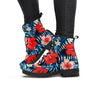 Tropical Hibiscus Flower Print Women's Boots-grizzshop