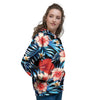 Tropical Hibiscus Flower Print Women's Hoodie-grizzshop