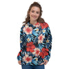 Tropical Hibiscus Flower Print Women's Hoodie-grizzshop