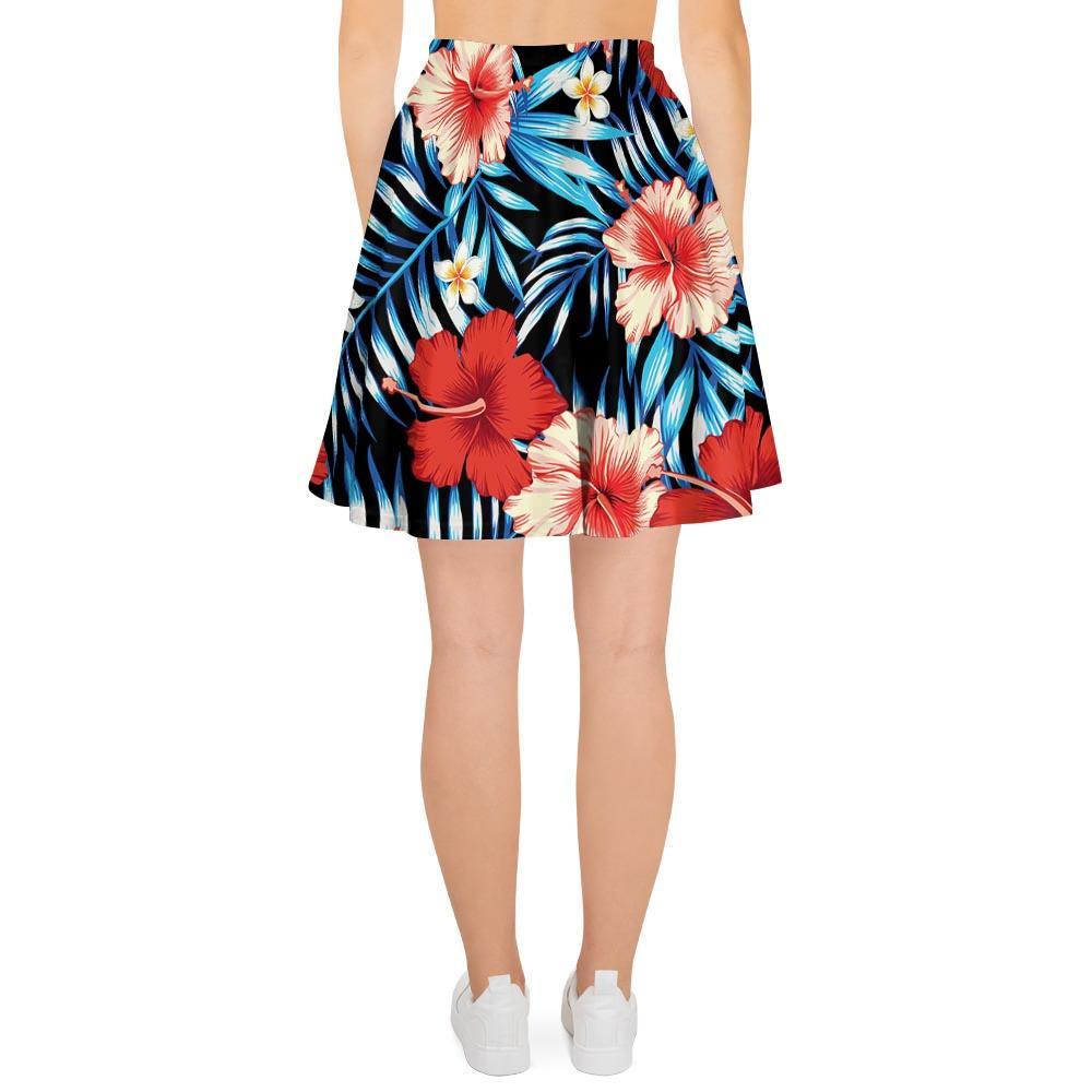 Tropical Hibiscus Flower Print Women's Skirt-grizzshop