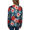 Tropical Hibiscus Flower Print Women's Sweatshirt-grizzshop