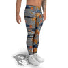 Tropical Island And Stripes Print Pattern Men's Leggings-grizzshop