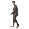 Tropical Island And Stripes Print Pattern Men's Pajamas-grizzshop