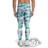 Tropical Leaf And Triangles Pastel Print Pattern Men's Leggings-grizzshop