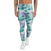 Tropical Leaf And Triangles Pastel Print Pattern Men's Leggings-grizzshop