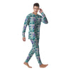 Tropical Leaf And Triangles Pastel Print Pattern Men's Pajamas-grizzshop