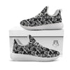 Tropical Leaf Black White Print Pattern White Athletic Shoes-grizzshop