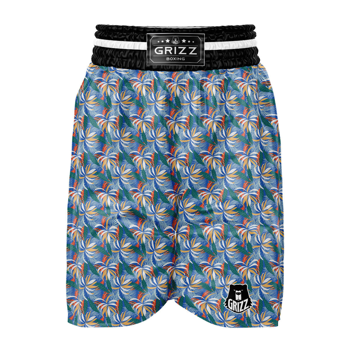 Tropical Leaf Colorful Print Pattern Boxing Shorts-grizzshop