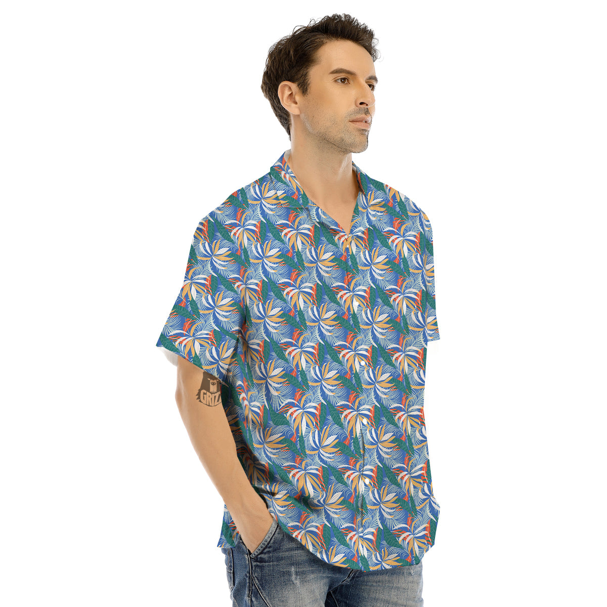 Tropical Leaf Colorful Print Pattern Men's Hawaiian Shirt-grizzshop