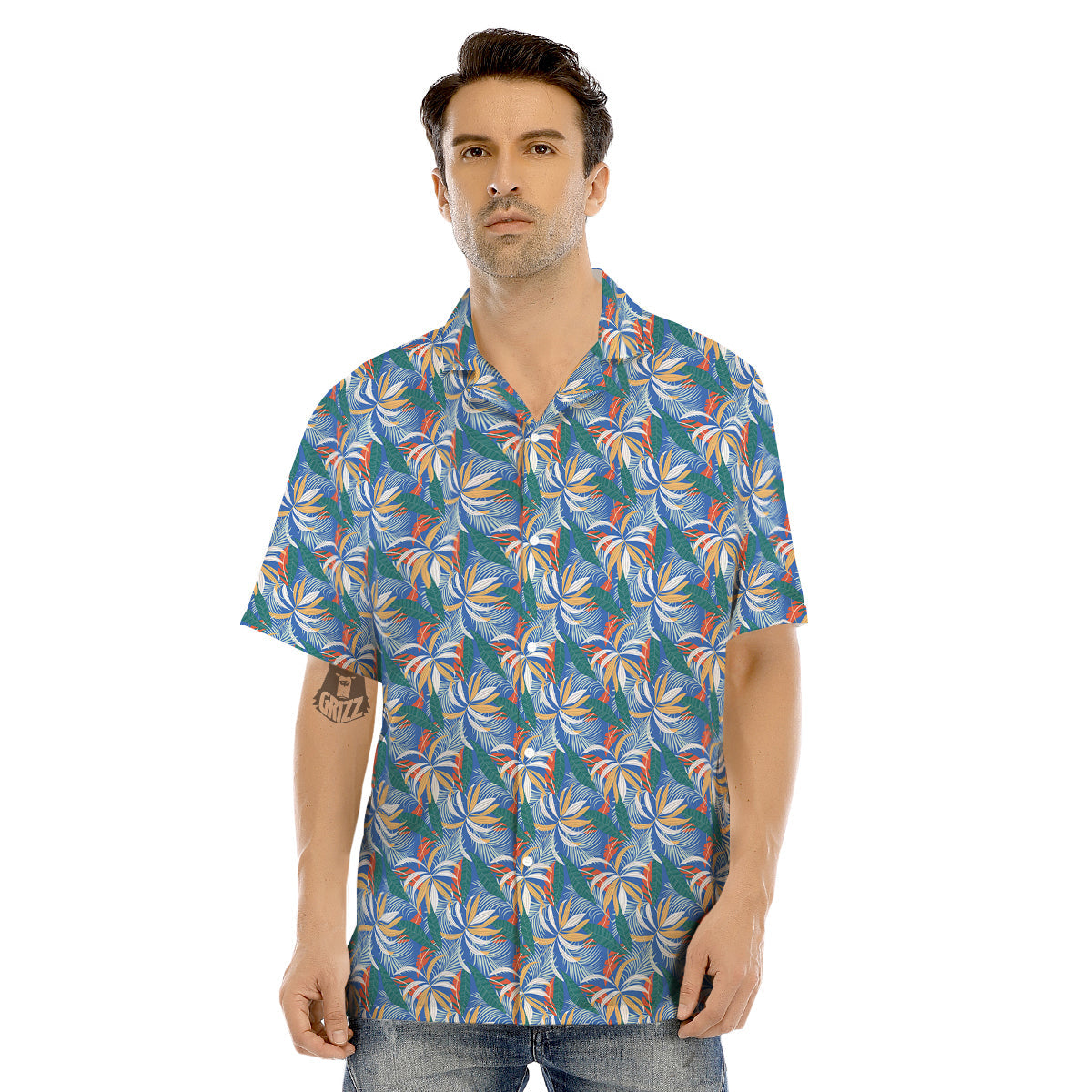 Tropical Leaf Colorful Print Pattern Men's Hawaiian Shirt-grizzshop