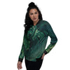 Tropical Leaf Natural Print Women's Bomber Jacket-grizzshop