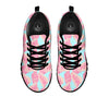 Tropical Leaf Pink And Teal Print Pattern Black Sneaker-grizzshop