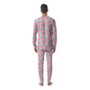 Tropical Leaf Pink And Teal Print Pattern Men's Pajamas-grizzshop