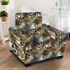 Tropical Leaf Skull Armchair Cover-grizzshop