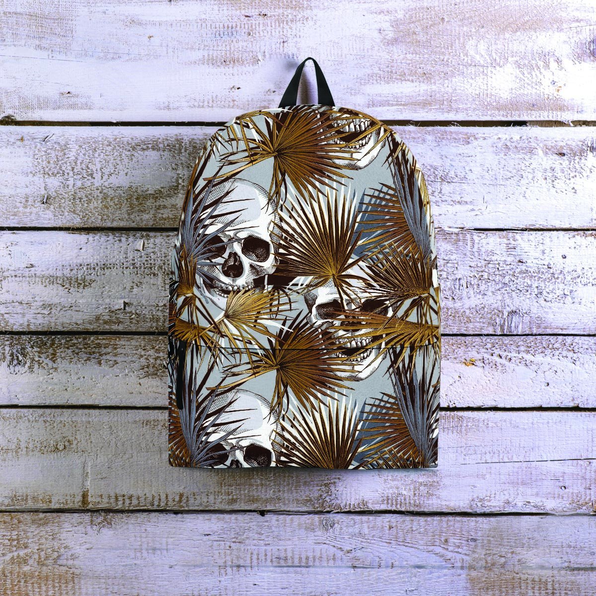 Tropical Leaf Skull Backpack-grizzshop