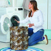 Tropical Leaf Skull Laundry Basket-grizzshop