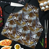 Tropical Leaf Skull Men's Apron-grizzshop