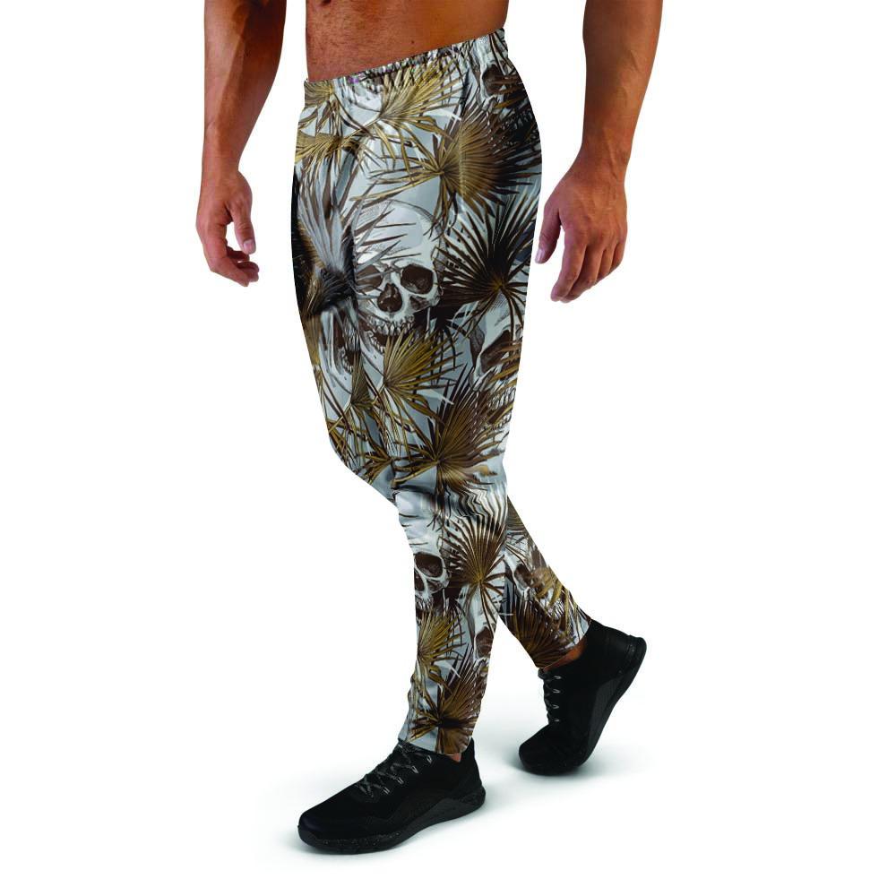 Tropical Leaf Skull Men's Joggers-grizzshop