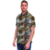 Tropical Leaf Skull Men's Short Sleeve Shirt-grizzshop