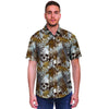 Tropical Leaf Skull Men's Short Sleeve Shirt-grizzshop