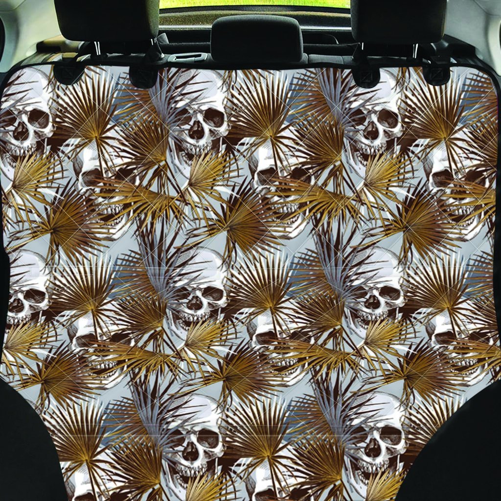 Tropical Leaf Skull Pet Car Seat Cover-grizzshop