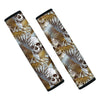 Tropical Leaf Skull Seat Belt Cover-grizzshop