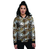 Tropical Leaf Skull Women's Bomber Jacket-grizzshop