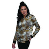 Tropical Leaf Skull Women's Bomber Jacket-grizzshop