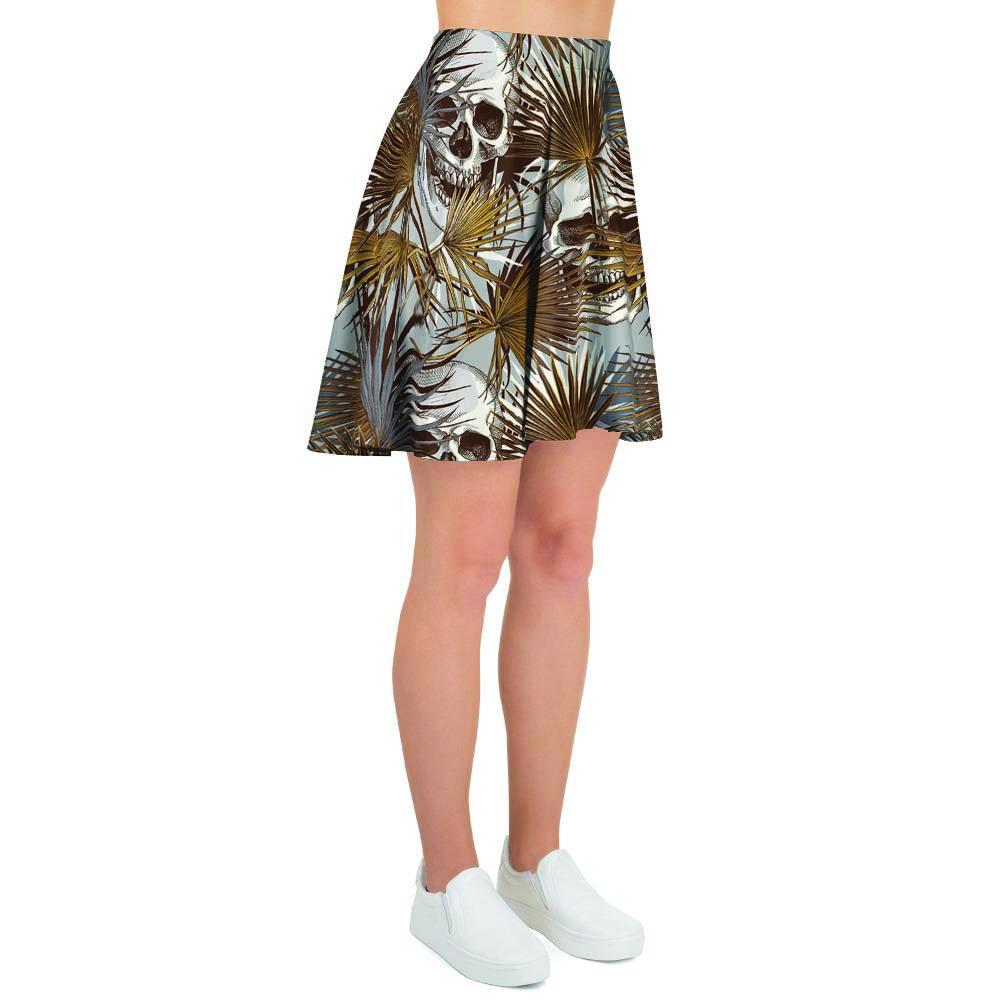 Tropical Leaf Skull Women's Skirt-grizzshop