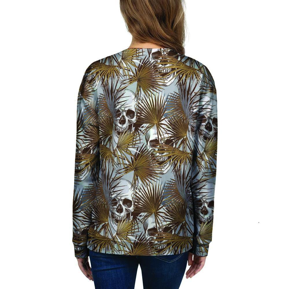 Tropical Leaf Skull Women's Sweatshirt-grizzshop